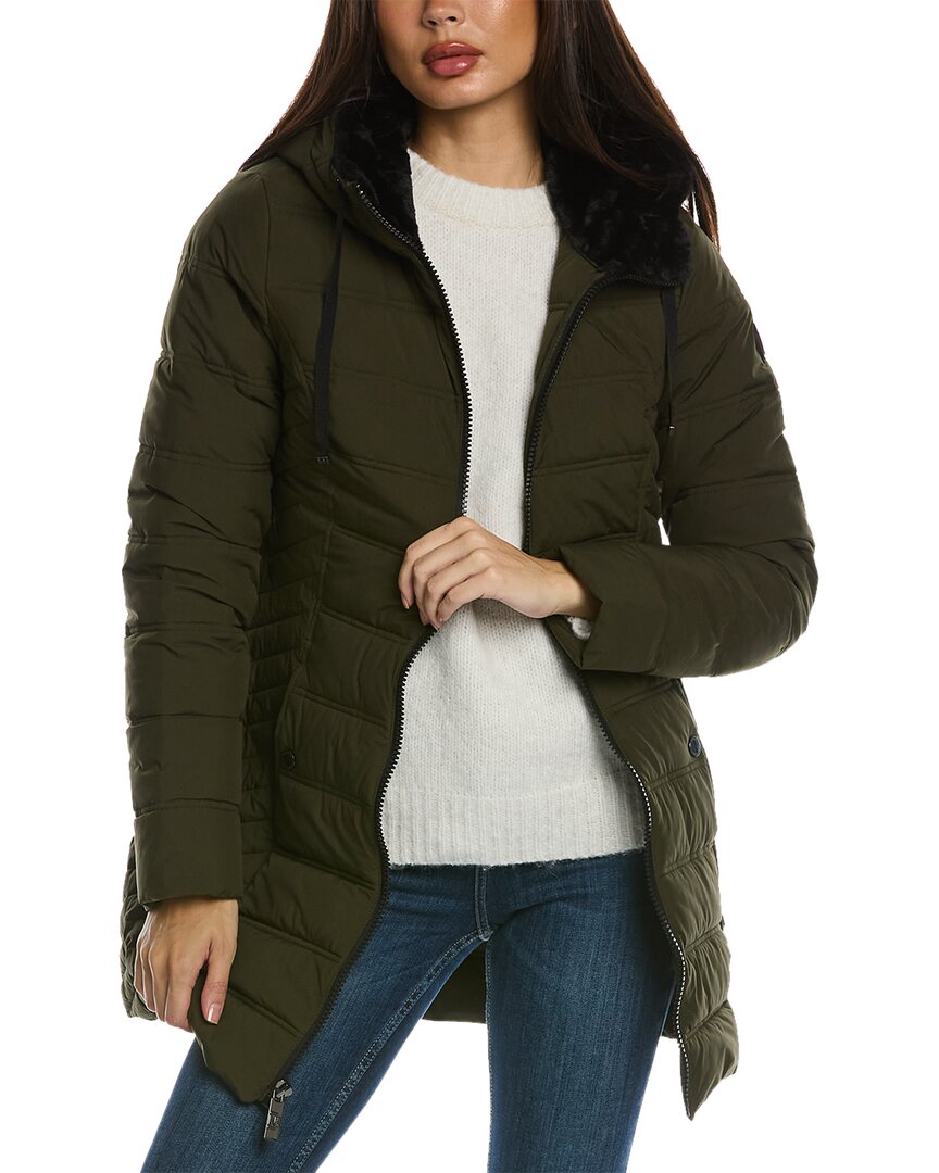 Nautica womens Quilted Coat, XS, Green