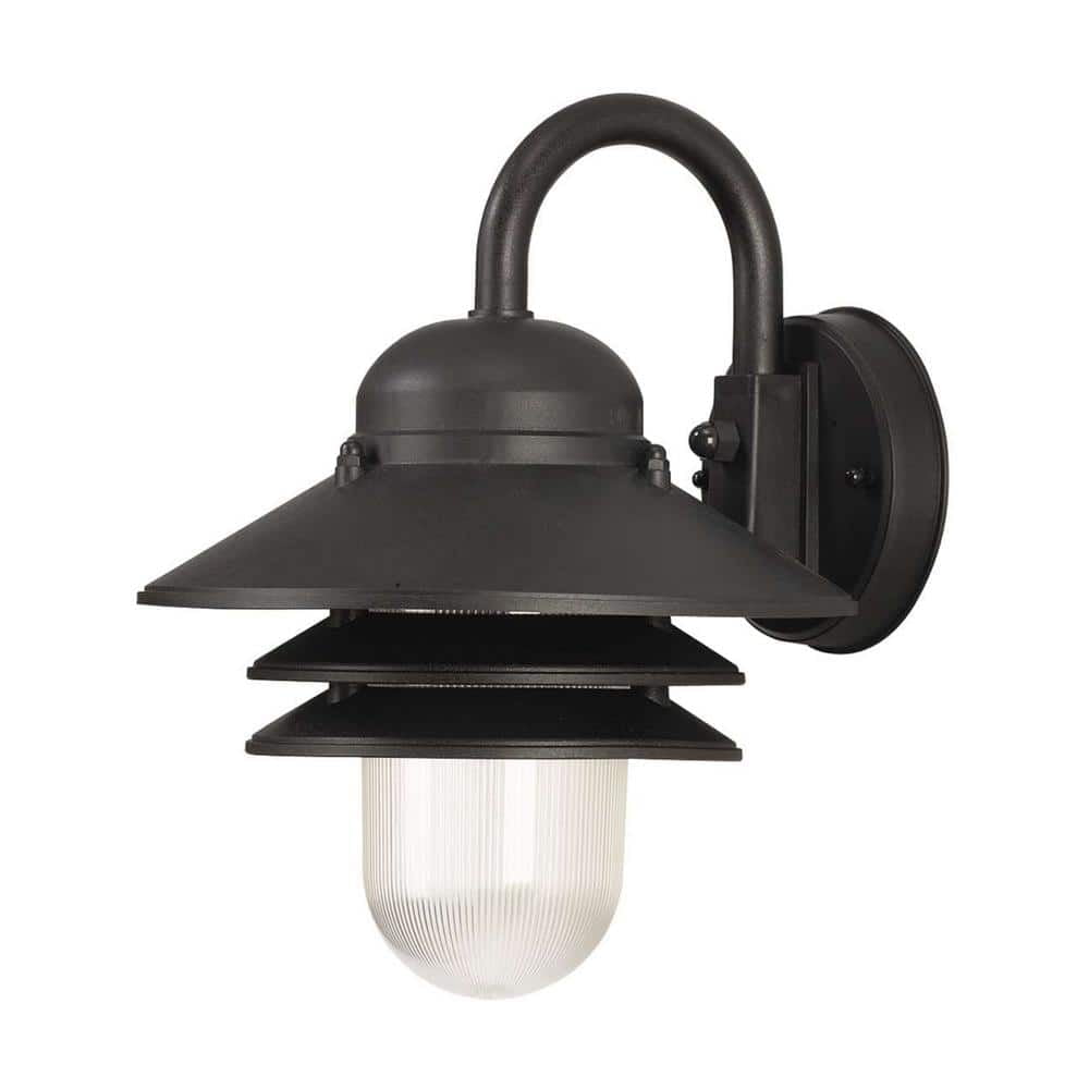 Nautical 1Light Black 3000K ENERGY STAR LED Outdoor Wall Mount Sconce