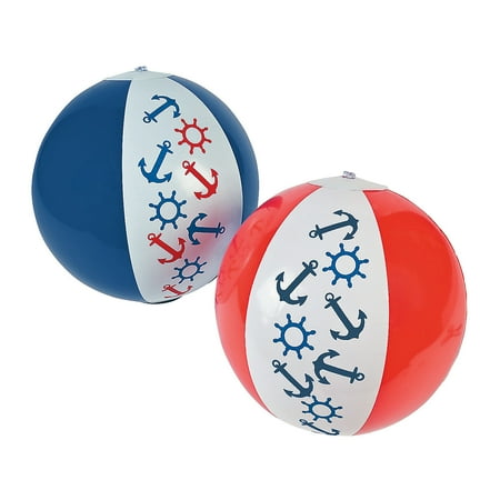 Nautical 11" Beach Ball - Party Favors - 12 Pieces