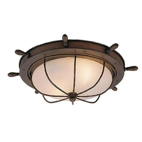 Nautical 15 in. Outdoor Ceiling Light - Antique Red Copper