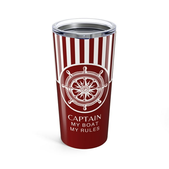 Nautical 20 oz Stainless Steel Travel Tumbler Double-Wall Insulated with Spill Resistant Lid