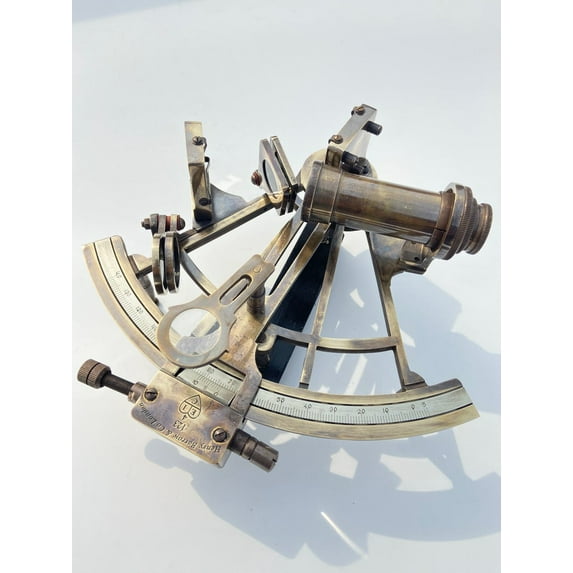 Nautical 8" Brass Working Sextant In Brown Antique | Marine Navigational Sextant