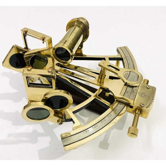Nautical 8" Hand-Made Brass Sextant in Shinny Polished Brass | Working Sextant | Navigational Sextant