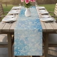 thumbnail image 1 of Nautical Abstract Starfish Conch Table Runner 90 Inches Long,Kitchen Dining Tablerunners Gradient Blue Ocean Linen Table Runners Dresser Scarves for Home Dinner Wedding Holiday Party Decor, 1 of 9