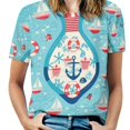 thumbnail image 1 of Nautical Adventure -2 Women's T-Shirt Short Sleeve T Shirts Tops Tee Ladies Loose T, 1 of 7