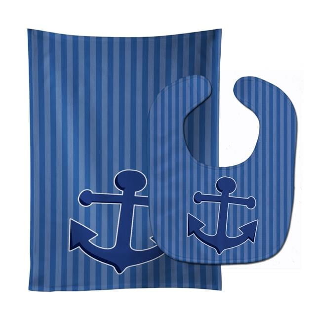 Nautical Anchor Baby Bib & Burp Cloth