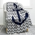 thumbnail image 1 of Nautical Anchor Blanket Rustic Wood Anchor Print Gifts for Women Kids Boys Men Home Bedroom Living Room Decor Soft Cozy Lightweight Throw Blankets Blue 50"x60", 1 of 5