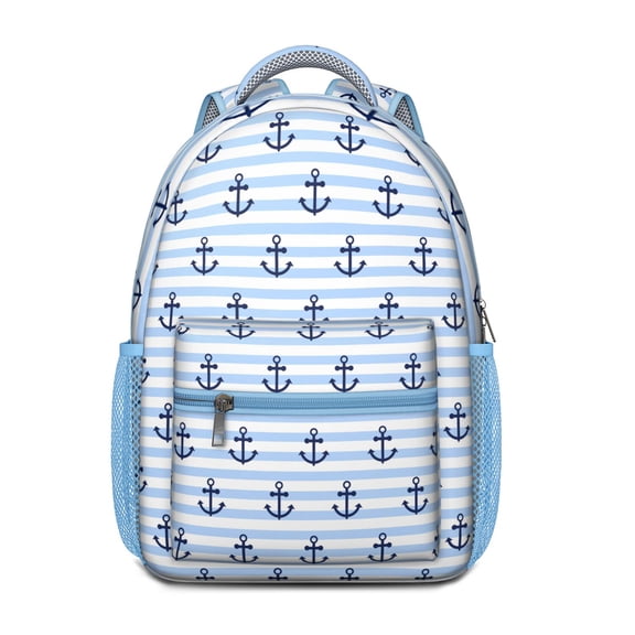Nautical Anchor Boat Lunch Bag – Sea Seaside Coastal Marine Waves Ocean Lighthouse Anchors Map Tropical Summer Compass Coral Fishing Travel Sailor Mariner