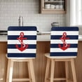 thumbnail image 1 of Nautical Anchor Coastal Navy Blue Stripe Chair Covers Set of 4 Chair Back Covers Stretch Removable Washable Chairs Slipcovers Chair Protector for Dining Room Kitchen Party Decor, 1 of 5