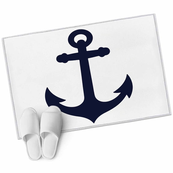 Nautical Anchor Entryway Rug 2x3 Area Rug Washable Indoor Doormat Small Bathroom Rugs Low Pile Accent Throw Rugs Farmhouse Minimalist White Abstract Art Floor Carpet for Kitchen Bedroom Entrance