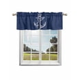thumbnail image 1 of Nautical Anchor Kitchen Curtain Valances for Windows Farmhouse Short Curtains, Navy Blue Coastal Marine Minimalist Rope Rod Pocket Valance Curtain for Bedroom Cafe Living Room 42"x12", 1 of 8