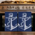 thumbnail image 1 of Nautical Anchor Kitchen Towels Set of 1, Navy Blue Coastal Marine Minimalist Rope Absorbent Dish Towels for Kitchen, Microfiber Hand Towel, Quick Drying Tea Towel for Cleaning Decorative Dishcloths, 1 of 7