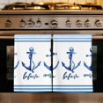 thumbnail image 1 of Nautical Anchor Kitchen Towels Set of 1, Summer Coastal Ocean Anchor Blue Stripes Absorbent Dish Towels for Kitchen, Microfiber Hand Towel, Quick Drying Tea Towel for Cleaning Decorative Dishcloths, 1 of 7