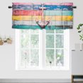 thumbnail image 1 of Nautical Anchor Kitchen Valance Curtain Rod Pocket Beach Coastal Rustic Colorful Wooden Board Privacy Window Valances for Living Room Kitchen 54 by 18 in, 1 Panel, 1 of 6