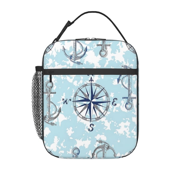 Nautical Anchor Lunch Bag Portable Thermal Lunch Box for Men and Women