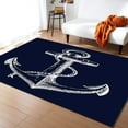 thumbnail image 1 of Nautical Anchor Navy Blue Area Rugs, Anchor Compass Large Rug, Indoor Non-Slip Kids Rug For Room Sofa Living Room Mat Bedroom Home Decor Floor Mats 4' x 6', 1 of 6