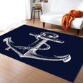 thumbnail image 1 of Nautical Anchor Navy Blue Area Rugs, Anchor Compass Large Rug, Indoor Non-Slip Kids Rug For Room Sofa Living Room Mat Bedroom Home Decor Floor Mats 5' x 7', 1 of 6