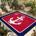 thumbnail image 1 of Nautical Anchor Outdoor Rug for Patio/Deck/Porch, Non-Slip Large Area Rug 5 x 8 Ft, Blue Red Coastal Ocean Beach Compass Indoor Outdoor Rugs Washable Area Rugs, Reversible Camping Rug Carpet Runner, 1 of 8