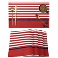 thumbnail image 1 of Nautical Anchor Placemats Set of 8, Red White Geometric Horizontal Stripes Placemats for Dining Table, Place Mats for Kitchen Tabletop, Waterproof Wipeable Dining Table Mats Set, 1 of 9