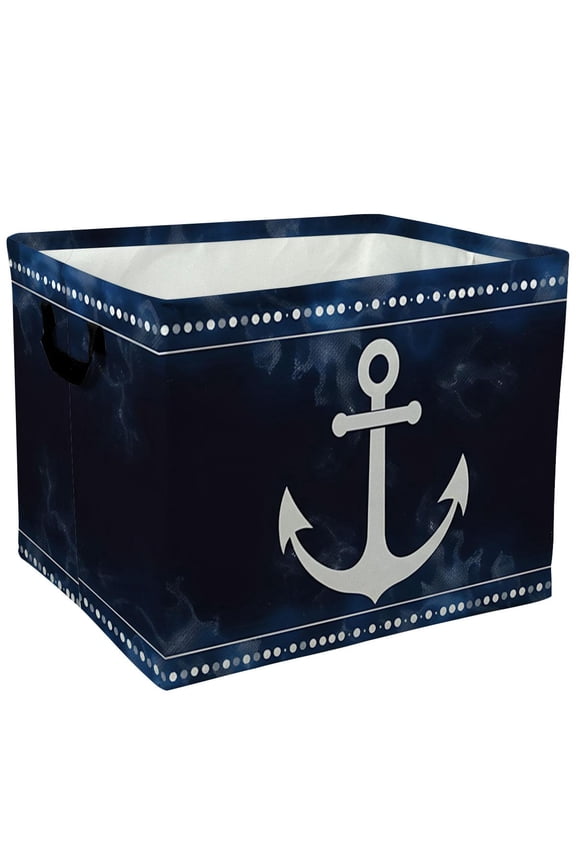 Nautical Anchor Print Storage Baskets Storage Boxes Home Decor Storage Clothes Organization And Storage Home Decor Storage Holiday Gifts，Laundry Baskets