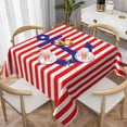 thumbnail image 1 of Nautical Anchor Red Stripes Soft Tablecloth Square Dinng Table Covers for Kitchen & Table Linens 60" x 60", 1 of 8