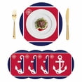thumbnail image 1 of Nautical Anchor Round 13 Inch Placemats Set of 4, Blue Red Coastal Ocean Beach Compass HeatResistant Non Slip Place Mats for Dining Table, Wipeable Braided Kitchen Table Mats for Housewarming, 1 of 9