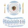 thumbnail image 1 of Nautical Anchor Round 13 Inch Placemats Set of 6, Summer Coastal Ocean Anchor Blue Stripes HeatResistant Non Slip Place Mats for Dining Table, Wipeable Braided Kitchen Table Mats for Housewarming, 1 of 9