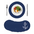 thumbnail image 1 of Nautical Anchor Round 13 Inch Placemats Set of 8, Navy Blue Coastal Marine Minimalist Rope HeatResistant Non Slip Place Mats for Dining Table, Wipeable Braided Kitchen Table Mats for Housewarming, 1 of 9