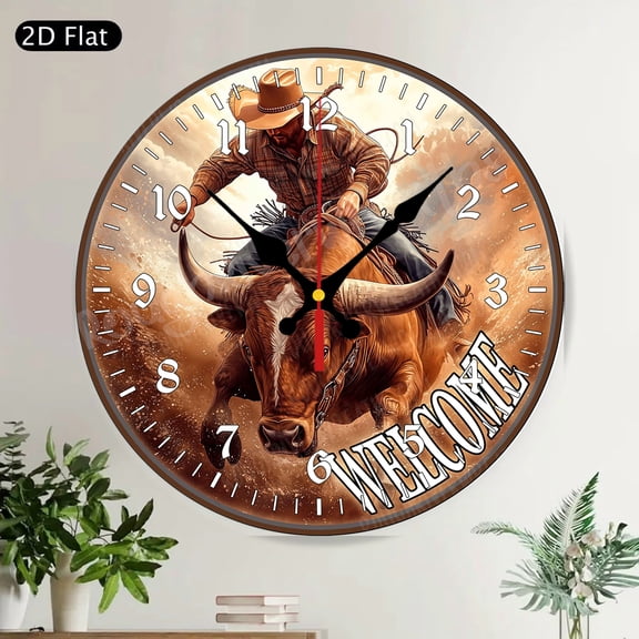 Nautical Anchor Round Wall Clock Silent Non Ticking Coastal Farmhouse Decor Wood Art