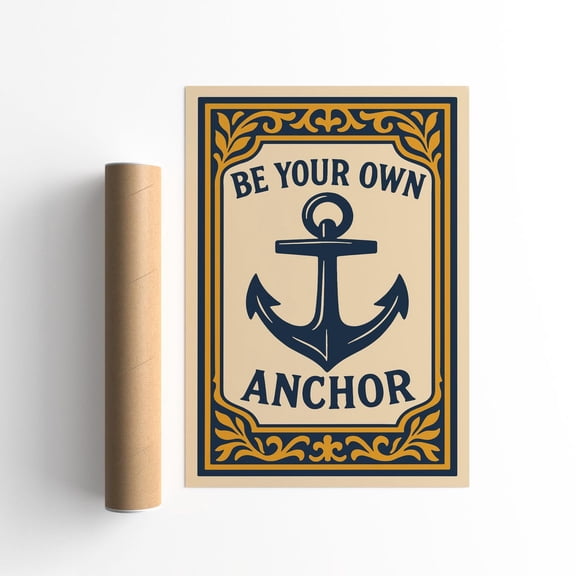 Nautical Anchor Rustic Ocean Quote Art Unframed Paper Print
