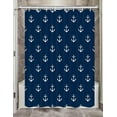 thumbnail image 1 of Nautical Anchor Shower Curtain for Bathroom, Navy Blue White Beach Coastal Beachy Fabric Shower Curtains Set Decorative, Ocean Men Boys Kids Restroom Decor Accessories Hooks Included 72x72 Inch, 1 of 5