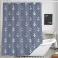 thumbnail image 1 of Nautical Anchor Shower Curtain for Bathroom, Navy Blue White Beach Coastal Beachy Fabric Shower Curtains Set Decorative, Ocean Men Boys Kids Restroom Decor Accessories Hooks Included 72x72 Inch, 1 of 6