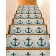 thumbnail image 1 of Nautical Anchor Stair Treads Non Slip Indoor for Wooden Steps, Vintage Coastal Summer Beach Coral 7 Pcs Stair Mats for Elders Dogs, 8 x 30 Inch Carpet Treads Runner Rugs for Staircase, 1 of 7