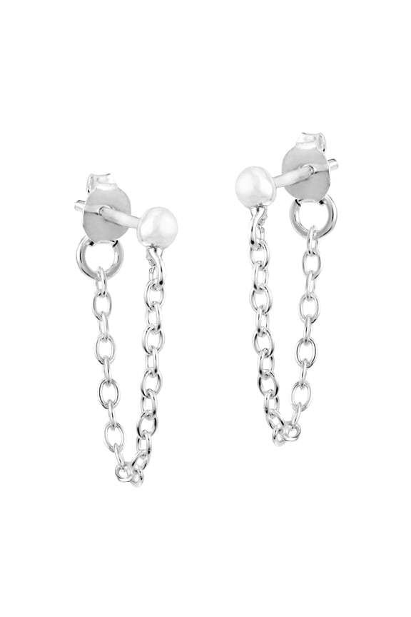 Nautical Anchor Sterling Silver Mini Hoop Earrings