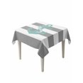 thumbnail image 1 of Nautical Anchor Suqare Tablecloth - 54 x 54 Inch, Turquoise Grey White Horizontal Stripe Waterproof & StainResistant Tablecloth, Washable Oil-proof Table Cover for Dining/Party/Wedding/Camping/Buffet, 1 of 9