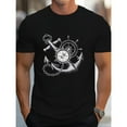 thumbnail image 1 of Nautical Anchor T-Shirt Graphic Tee Maritime Top Cotton Crew Neck Casual Shirt Comfort Black S-5XL, 1 of 5