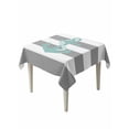 thumbnail image 1 of Nautical Anchor Table Cloth, Turquoise Grey White Horizontal Stripe Waterproof Tablecloth for Square Tables, Reusable Washable Fabric Table Cover for Restaurant Kitchen Dining Tables 54"x54", 1 of 6