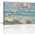 thumbnail image 1 of Nautical Anchor Wall Art Coastal Decor Beach Painting Bible Scripture Motivational Quotes Pictures Canvas Prints Christian Gifts Artwork for Home Office Dining Room Living Room Bathroom 16"x12", 1 of 6
