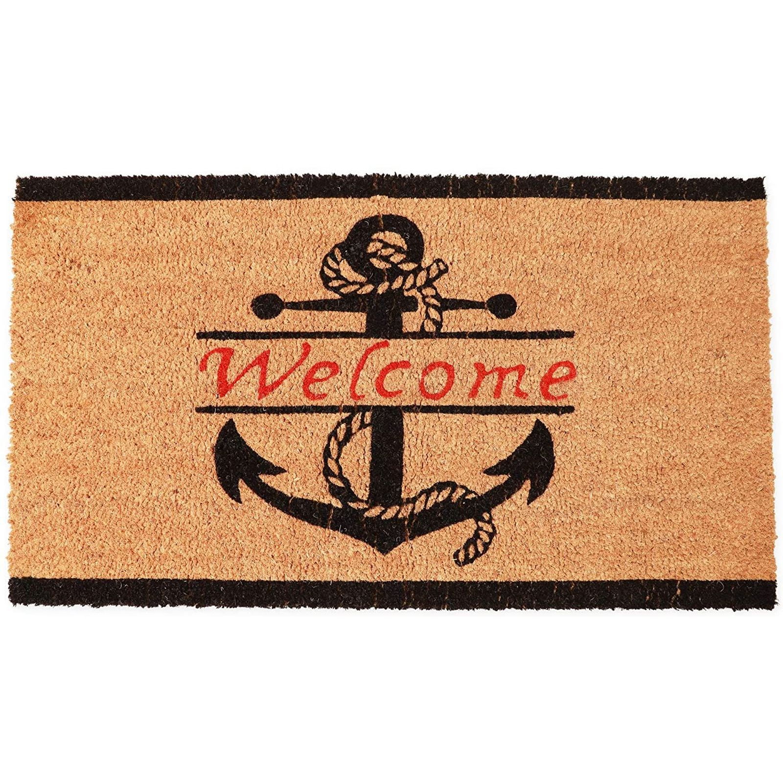 Juvale Nautical Anchor Mat for Front Door or Coastal Door Mat