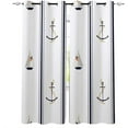 thumbnail image 1 of Nautical Anchors Sailboat Blackout Curtains, Striped Backdrop 3D Printed Drapes, Top Grommet Darkening Window Curtains Thermal Insulated Curtain For Bedroom And Kitchen 26"W x 54"L (Pack of 2), 1 of 6