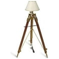 thumbnail image 1 of Nautical Antique Brass Floor Lamp Brown Tripod Stand Shade Lamp Home Decor, 1 of 3