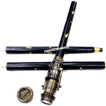 Antique Brass Telescope Walking Stick | 3-Fold Spyglass Cane Vintage Decor 38 Inches