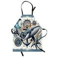 thumbnail image 1 of Nautical Apron, Whale Anchor Starfish Mandala Starry Night Sky Occult Astrology Inspired Artwork, Unisex Kitchen Bib with Adjustable Neck for Cooking Gardening, Adult Size, Indigo Amber, by Ambesonne, 1 of 4