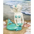 thumbnail image 1 of Nautical Aqua Capiz Blue Tailed Mermaid Holding Pearl In Clam Shell Figurine, 1 of 9