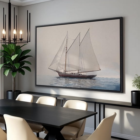 Nautical Art - Sailing Ship Seascape, Wall Decor, Coastal Decor, Ocean, For Him, Ready To Hang Unframed Paper Print