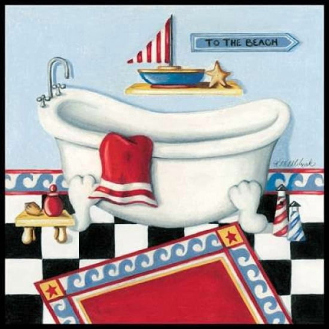 Nautical Bath I Canvas Art - Kathy Middlebrook (24 x 24)