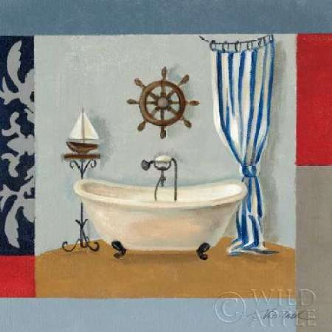 Nautical Bath II Canvas Art - Silvia Vassileva (24 x 24)