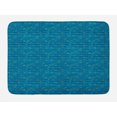 thumbnail image 1 of Nautical Bath Mat, Minimal Fish and Abstract Wavy Sea Graphic, Plush Bathroom Decor Mat with Non Slip Backing, 29.5" X 17.5", Turquoise, by Ambesonne, 1 of 2