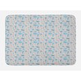 thumbnail image 1 of Nautical Bath Mat, Sea Plantation Seahorses Fish Shells and Corals Monochrome Illustration, Plush Bathroom Decor Mat with Non Slip Backing, 29.5" X 17.5", Eggshell Sky Blue, by Ambesonne, 1 of 2