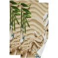 thumbnail image 1 of Nautical Beach Seashell Kitchen Hand Towels, Tropical Anchor Fingertip Bath Towels Ultra Soft and Absorbent, Decorative Face Towels Dish Washcloths, 2 PCS, 28.3"x 14.4", 1 of 5